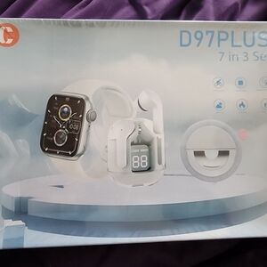 D97PLUS White Smartwatch & Earbuds Combo